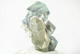 Colorful Cubic Fluorite Crystals on Quartz - Yaogangxian Mine #215766-2